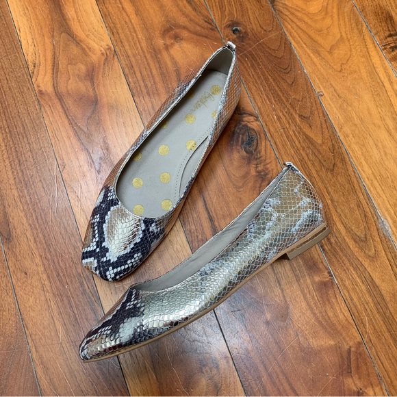 Boden Olive Ballerinas Flats – Pale Gold Snake size 7.5 - Picture 9 of 9